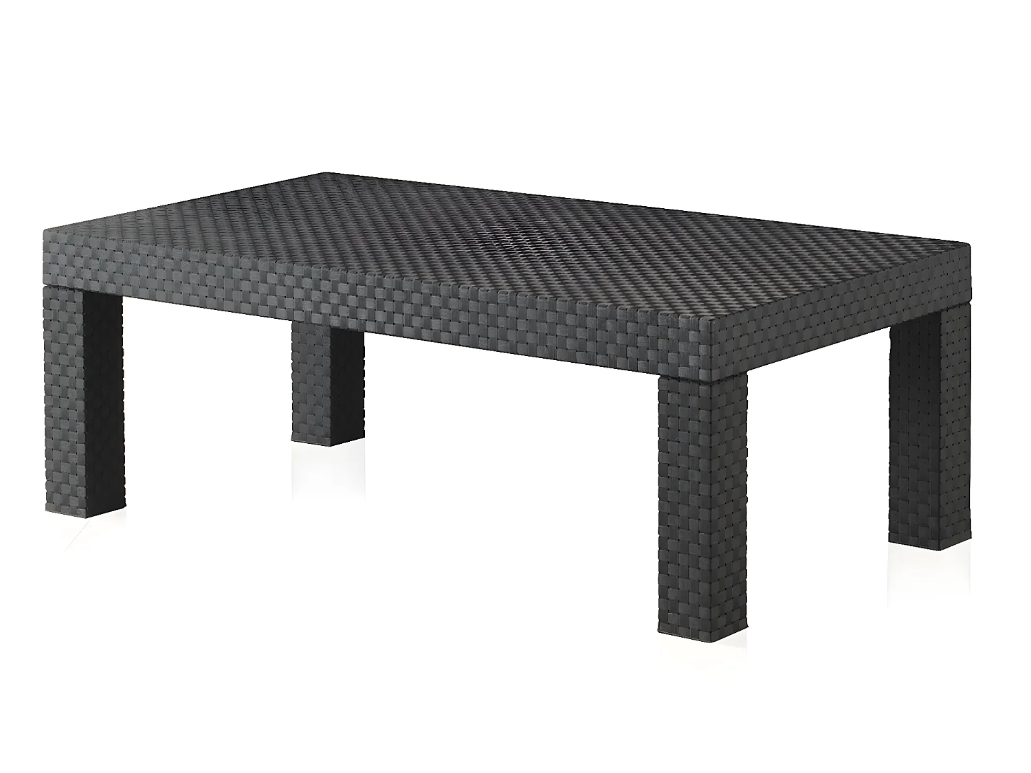 Salon de jardin extérieur 5 places en résine tressée (1 table basse + 1 canapé 3 places + 2 fauteuils)