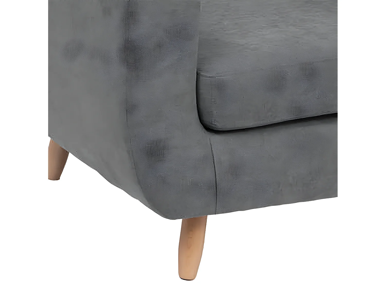 Canapé 2 places en bois de pin et panneau de particules coloris gris - Longueur 150 x Profondeur 82 x Hauteur 87 cm