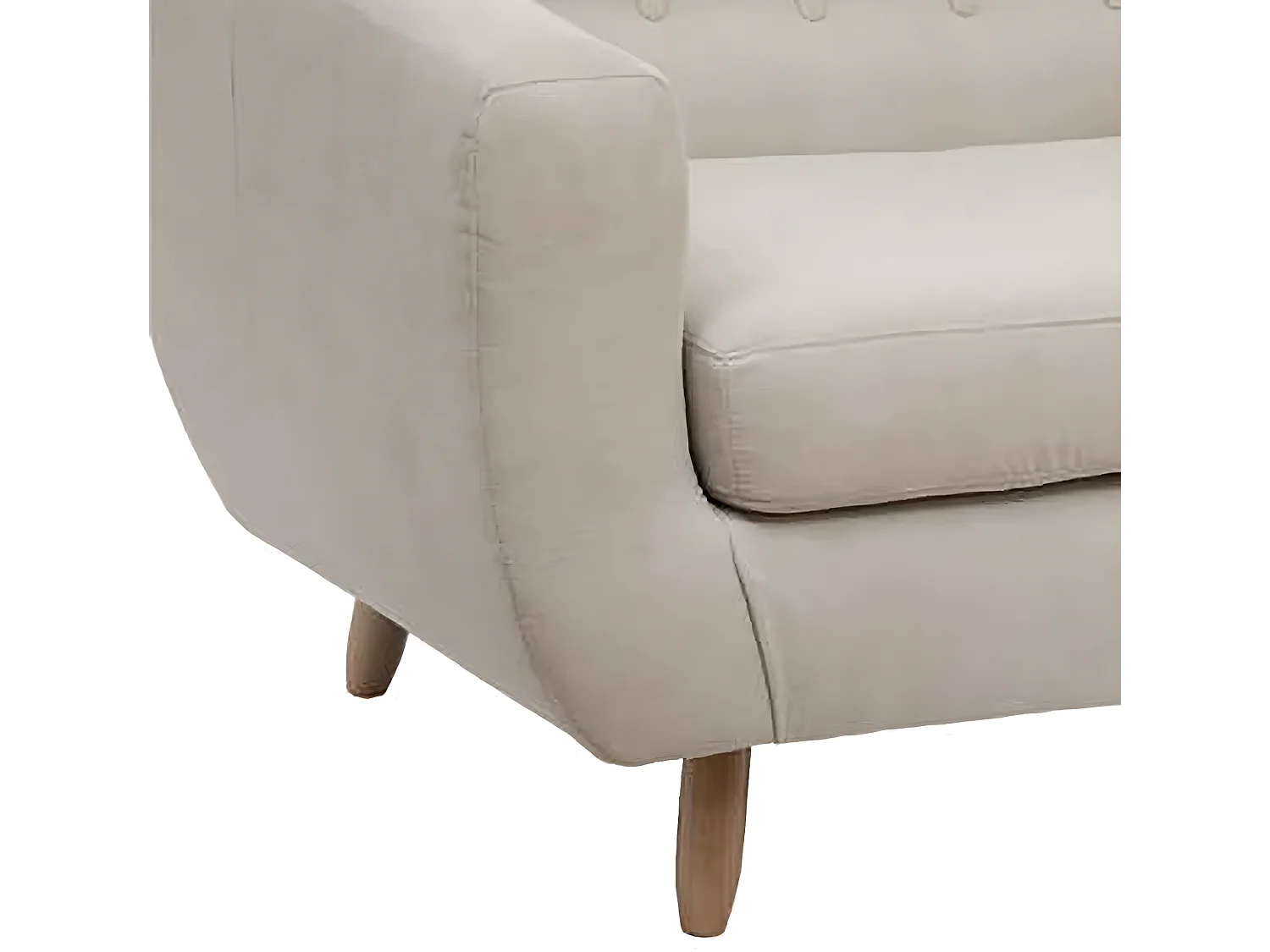 Canapé 3 places en bois de pin et panneau de particules coloris Beige lin - Longueur 184 x Profondeur 82 x Hauteur 87 cm