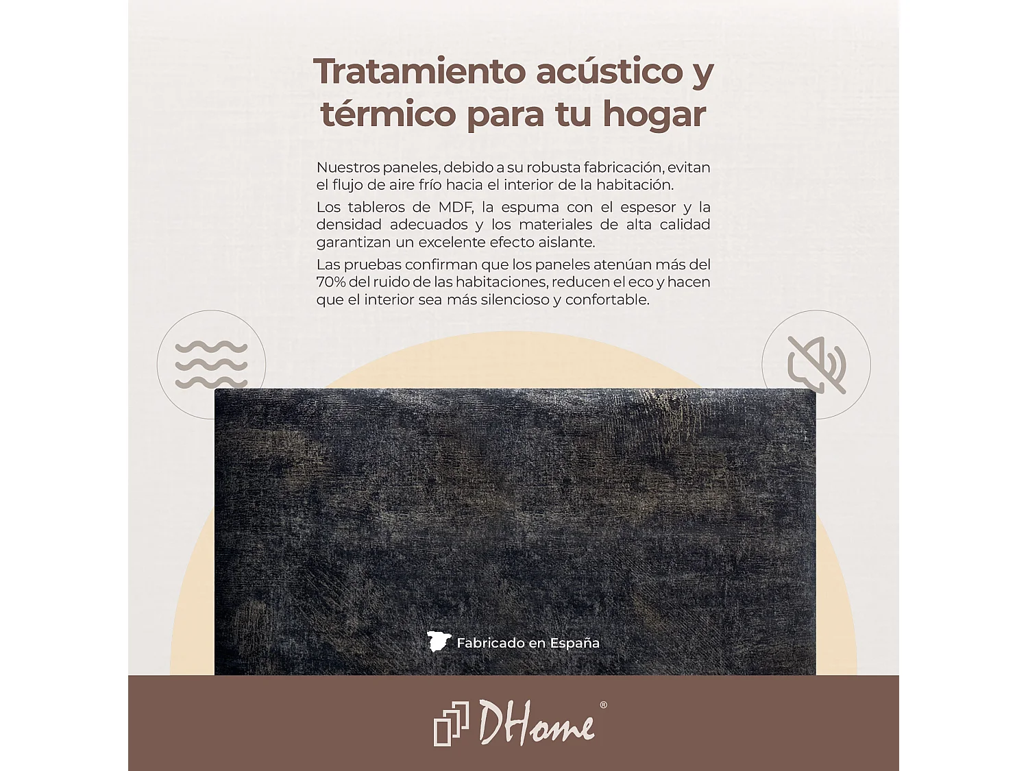 DHOME Panneaux Tapissés Exclusifs Série Luxury Edition Autoadhésifs pour Mur Acoustiques Absorbants Protection Chocs (Luxurious Black, 60x20cm)