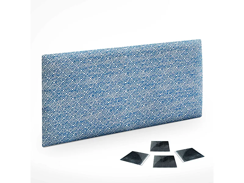 DHOME Set aus 1 luxuriös gepolstertes Paneel aus Stoff, Selbstklebendes Akustik-Wandpaneel, schallabsorbierend, schützend (Ethnic Blue, 50x40cm, x1)