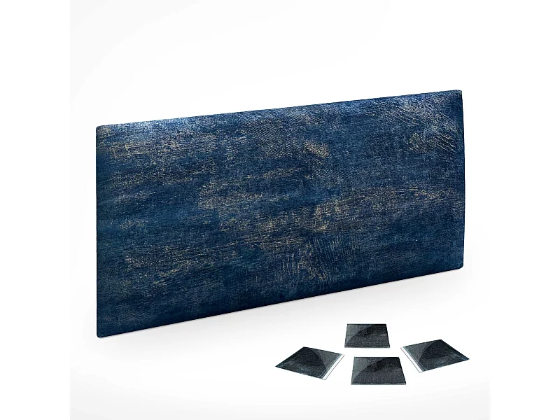 DHOME Set van 1 Luxe Stoffen Zelfklevend Gestoffeerd Paneel voor Muur, Geluidsabsorberend en Beschermend (Luxurious Blue, 50x40cm, x1)