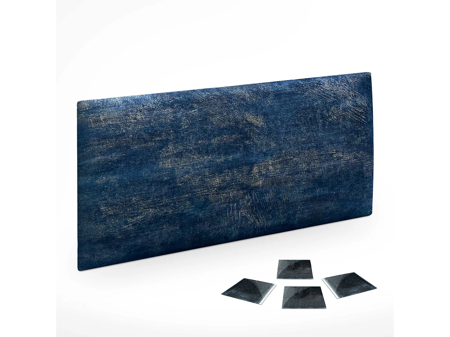DHOME Set van 1 Luxe Stoffen Zelfklevend Gestoffeerd Paneel voor Muur, Geluidsabsorberend en Beschermend (Luxurious Blue, 50x40cm, x1)