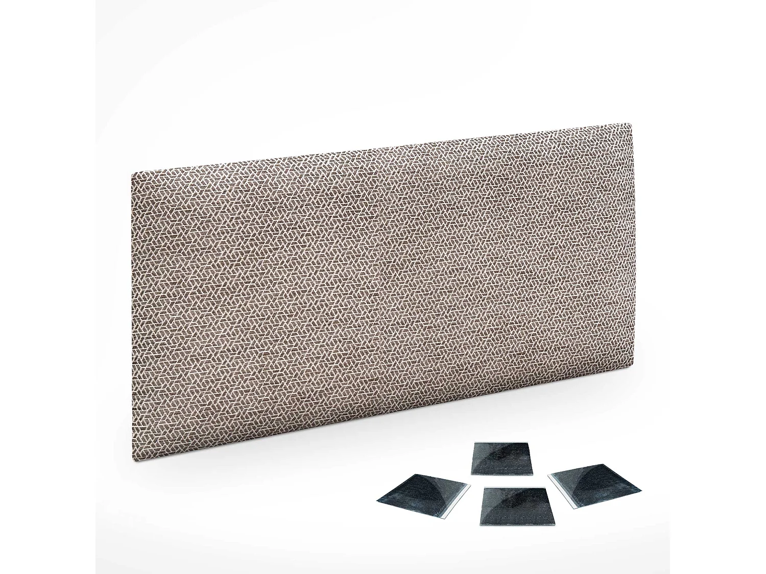 DHOME Ensemble de 1 Panneaux Tapissés en Tissu de Luxe Pack Autoadhésif pour Mur Acoustique Absorbant et Protecteur (Ethnic Brown, 60x50cm, x1)