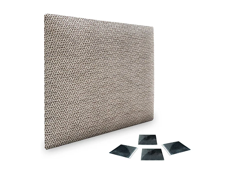 DHOME Ensemble de 1 Panneaux Tapissés en Tissu de Luxe Pack Autoadhésif pour Mur Acoustique Absorbant et Protecteur (Ethnic Brown, 60x40cm, x1)