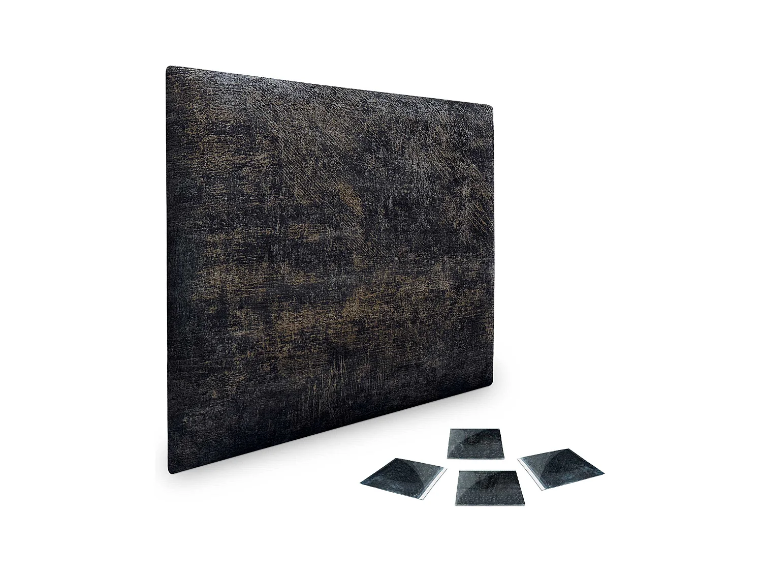 DHOME Ensemble de 1 Panneaux Tapissés en Tissu de Luxe Pack Autoadhésif pour Mur Acoustique Absorbant et Protecteur (Luxurious Black, 60x40cm, x1)