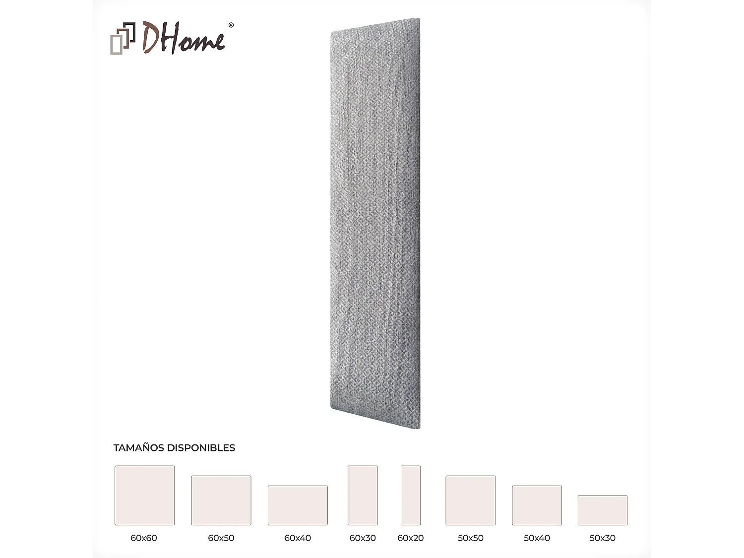 DHOME Exklusive gepolsterte Wandpaneele Luxury Edition Series Selbstklebende akustische, stoßabsorbierende Wandpaneele für Aufprallschutz (Silver Grey, 60x20cm)