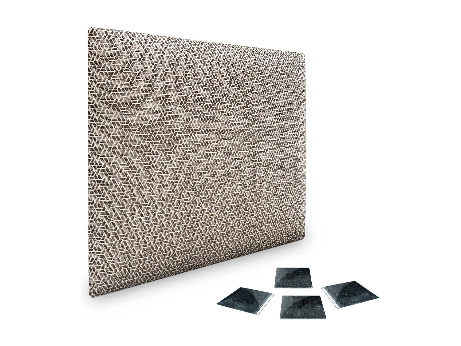 DHOME Ensemble de 1 Panneaux Tapissés en Tissu de Luxe Pack Autoadhésif pour Mur Acoustique Absorbant et Protecteur (Ethnic Brown, 50x30cm, x1)