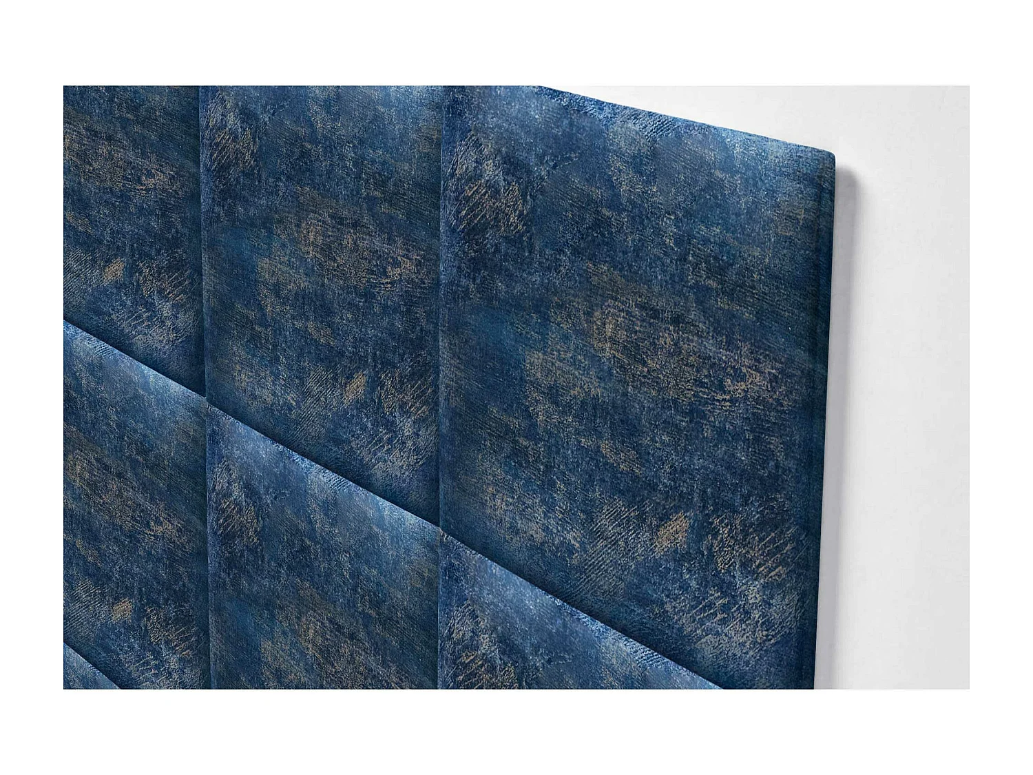 DHOME Tête de Lit Rembourrée Composée de Panneaux Autoadhésifs Interchangeables Série Luxury Edition Lit de Luxe Chambre (Luxurious Blue, 120cm)