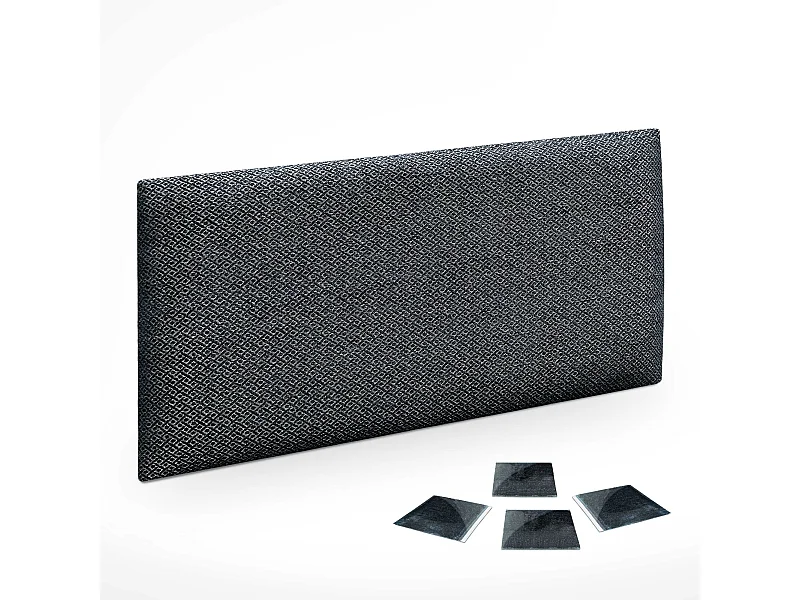 DHOME Ensemble de 1 Panneaux Tapissés en Tissu de Luxe Pack Autoadhésif pour Mur Acoustique Absorbant et Protecteur (Silver Ebony, 60x50cm, x1)