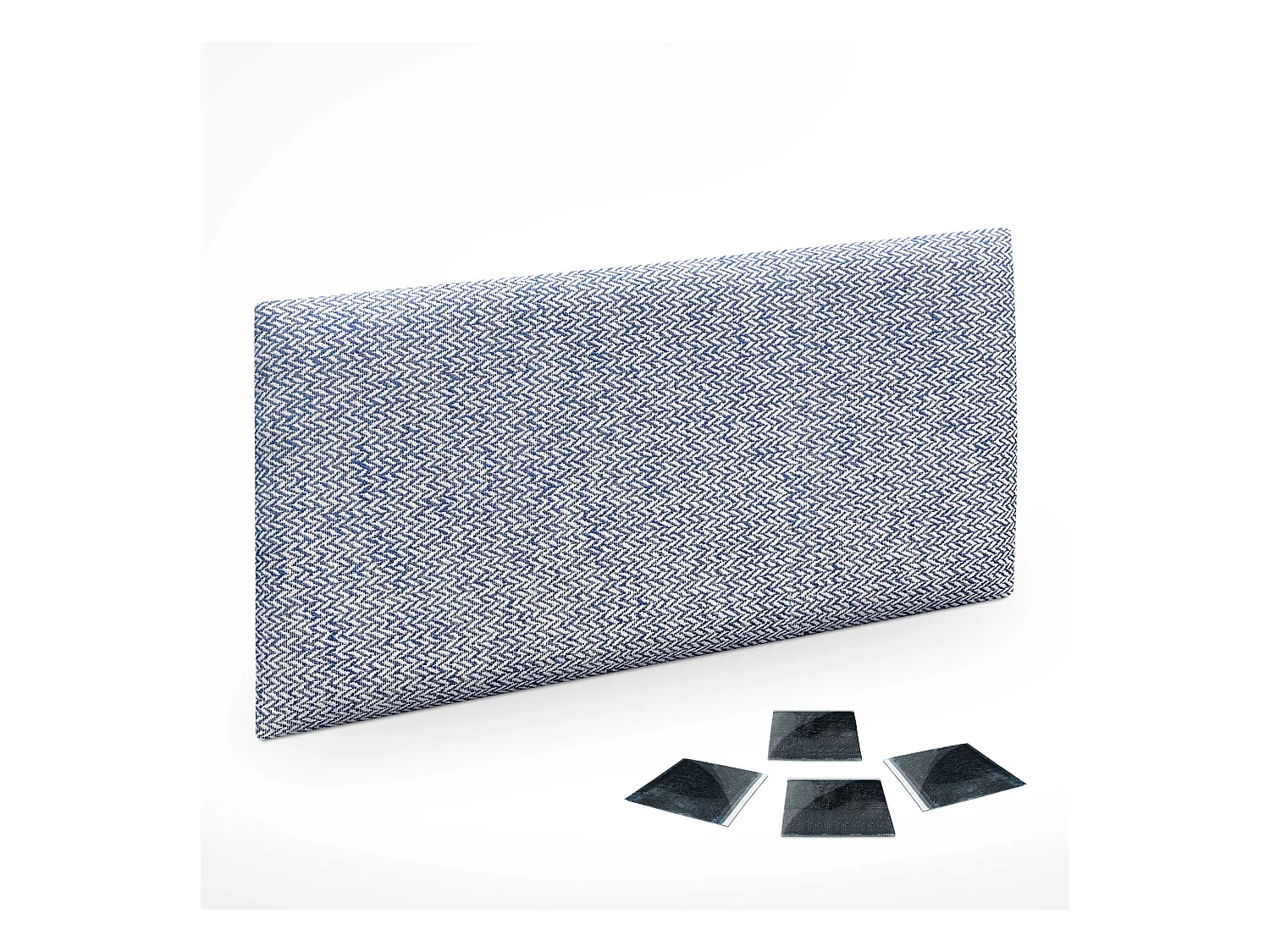 DHOME Set van 1 Luxe Stoffen Zelfklevend Gestoffeerd Paneel voor Muur, Geluidsabsorberend en Beschermend (Aren Blauw, 50x40cm, x1)