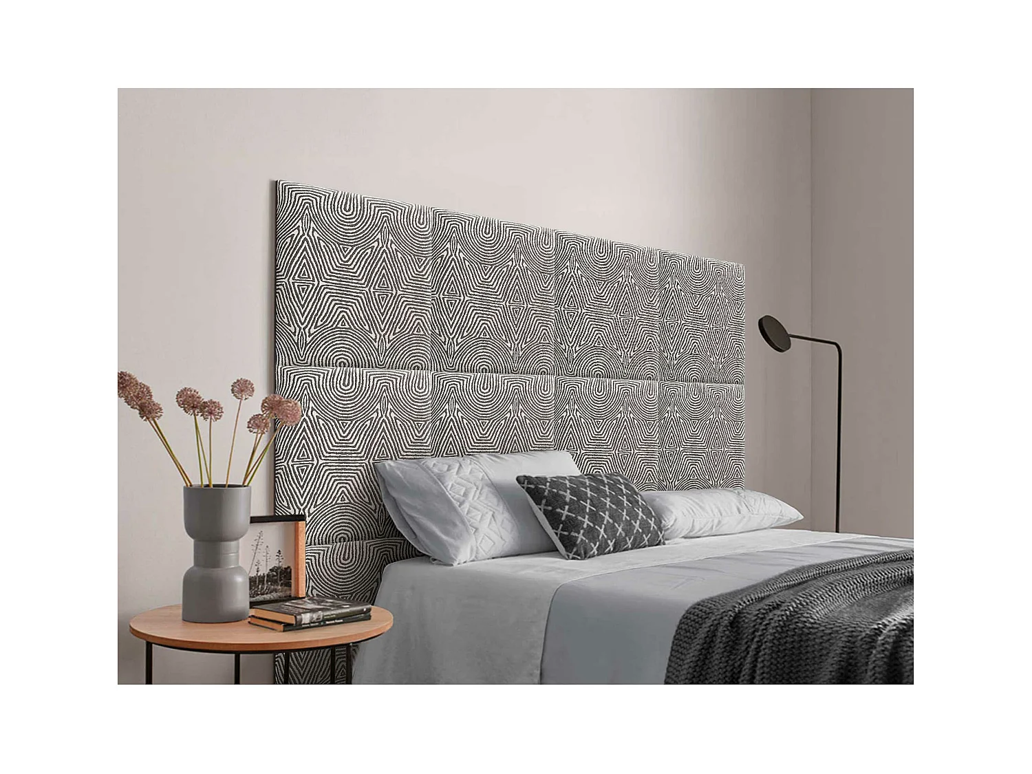 DHOME Tête de Lit Rembourrée Composée de Panneaux Autoadhésifs Interchangeables Série Luxury Edition Lit de Luxe Chambre (Tribal, 80cm)