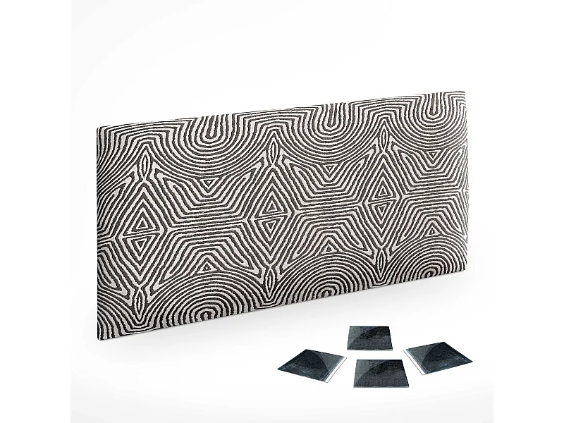 DHOME Ensemble de 1 Panneaux Tapissés en Tissu de Luxe Pack Autoadhésif pour Mur Acoustique Absorbant et Protecteur (Tribal, 50x40cm, x1)