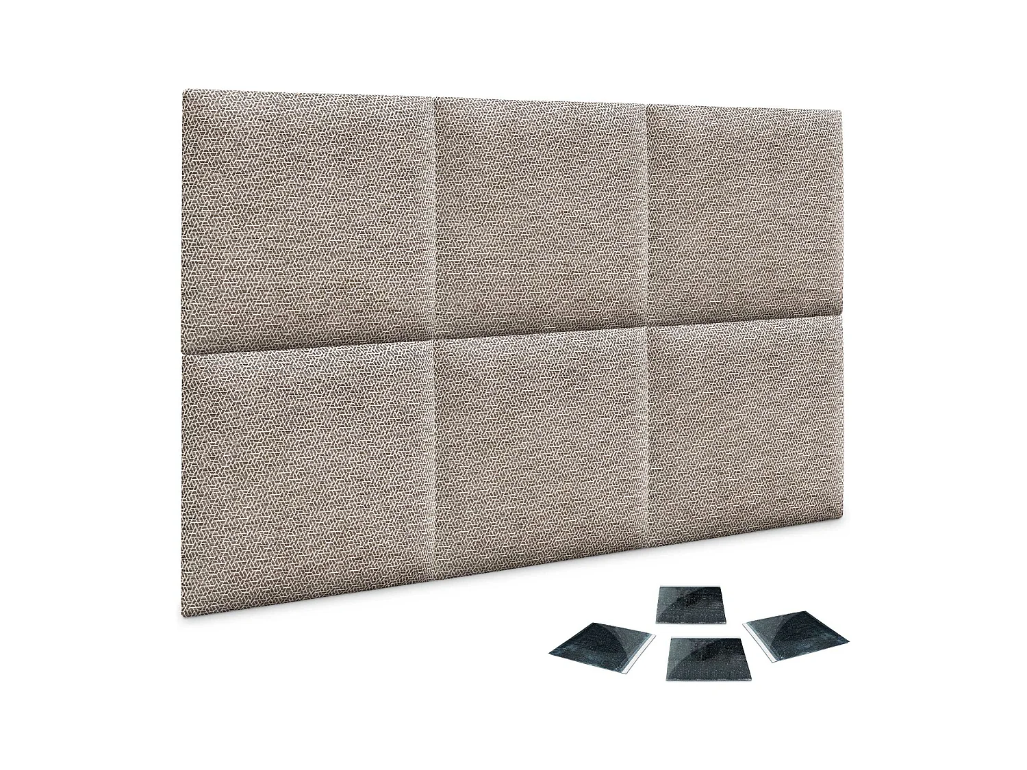 DHOME Ensemble de 6 Panneaux Tapissés en Tissu de Luxe Pack Autoadhésif pour Mur Acoustique Absorbant et Protecteur (Ethnic Brown, 60x40cm, x6)