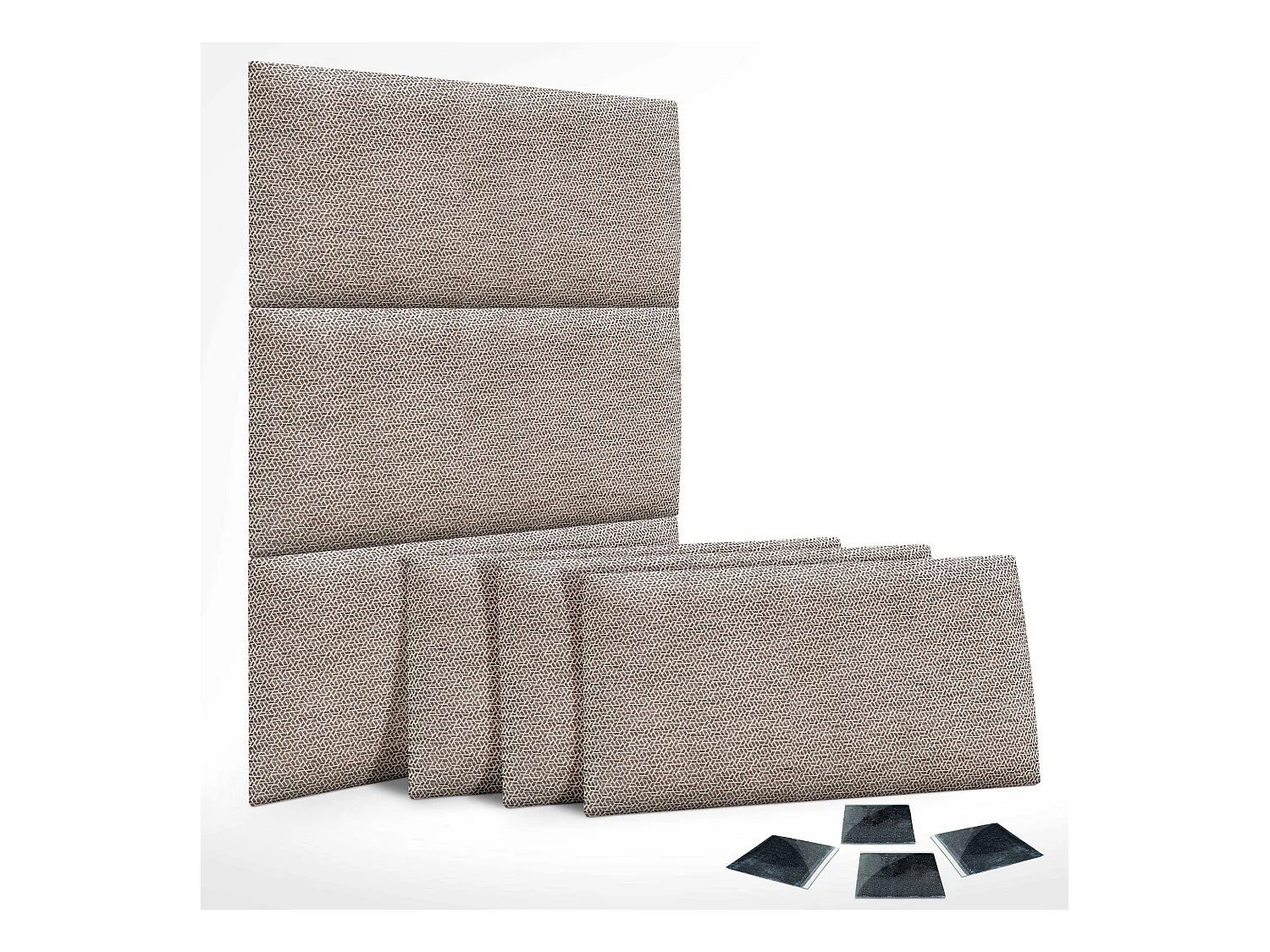 DHOME Juego de 6 Paneles Tapizados de Tela de Lujo Pack Autoadhesivos para Pared Acústicos Absorbentes Protección (Ethnic Brown, 60x50cm, x6)