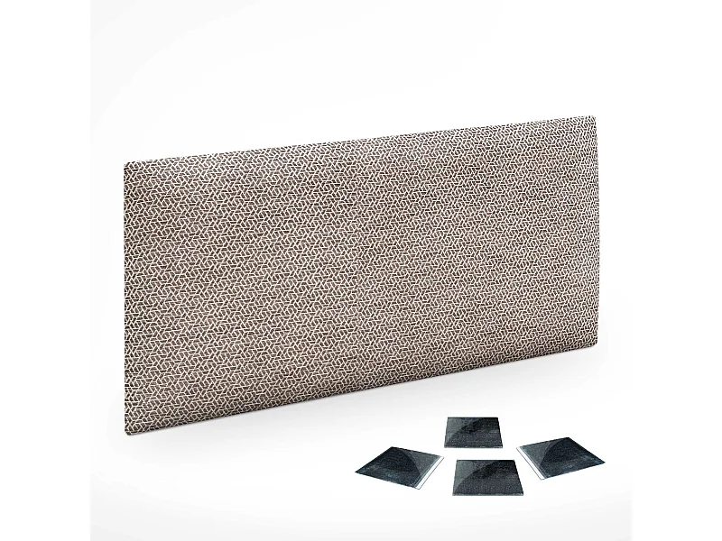 DHOME Set aus 1 luxuriös gepolstertes Paneel aus Stoff, Selbstklebendes Akustik-Wandpaneel, schallabsorbierend, schützend (Ethnic Brown, 50x40cm, x1)