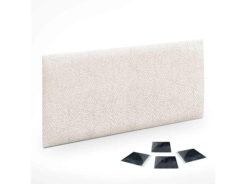 DHOME Set aus 1 luxuriös gepolstertes Paneel aus Stoff, Selbstklebendes Akustik-Wandpaneel, schallabsorbierend, schützend (Ethnic White, 50x40cm, x1)
