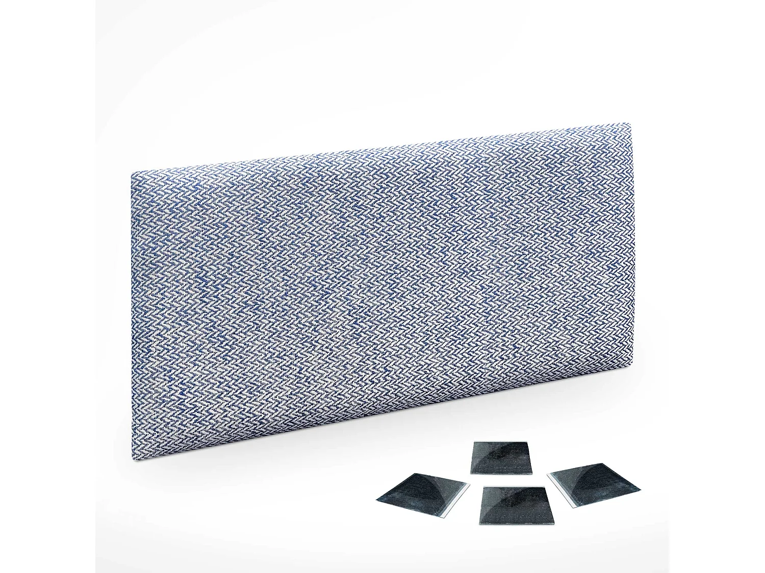 DHOME Ensemble de 1 Panneaux Tapissés en Tissu de Luxe Pack Autoadhésif pour Mur Acoustique Absorbant et Protecteur (Épis bleus, 60x50cm, x1)