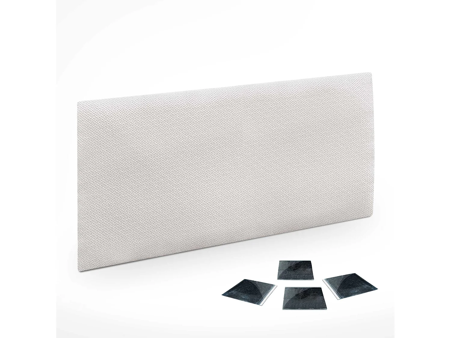 DHOME Set aus 1 luxuriös gepolstertes Paneel aus Stoff, Selbstklebendes Akustik-Wandpaneel, schallabsorbierend, schützend (Silver Nacar, 50x40cm, x1)