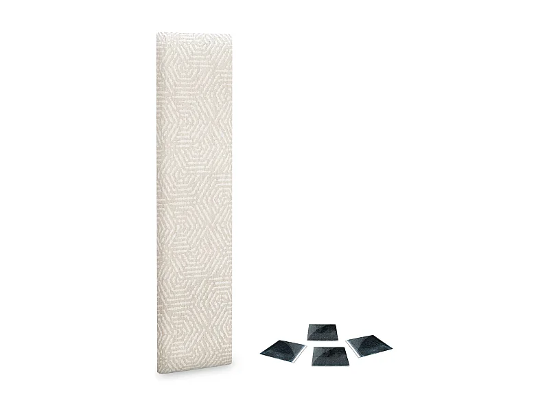 DHOME Set aus 1 luxuriös gepolstertes Paneel aus Stoff, Selbstklebendes Akustik-Wandpaneel, schallabsorbierend, schützend (Ethnic White, 60x30cm, x1)