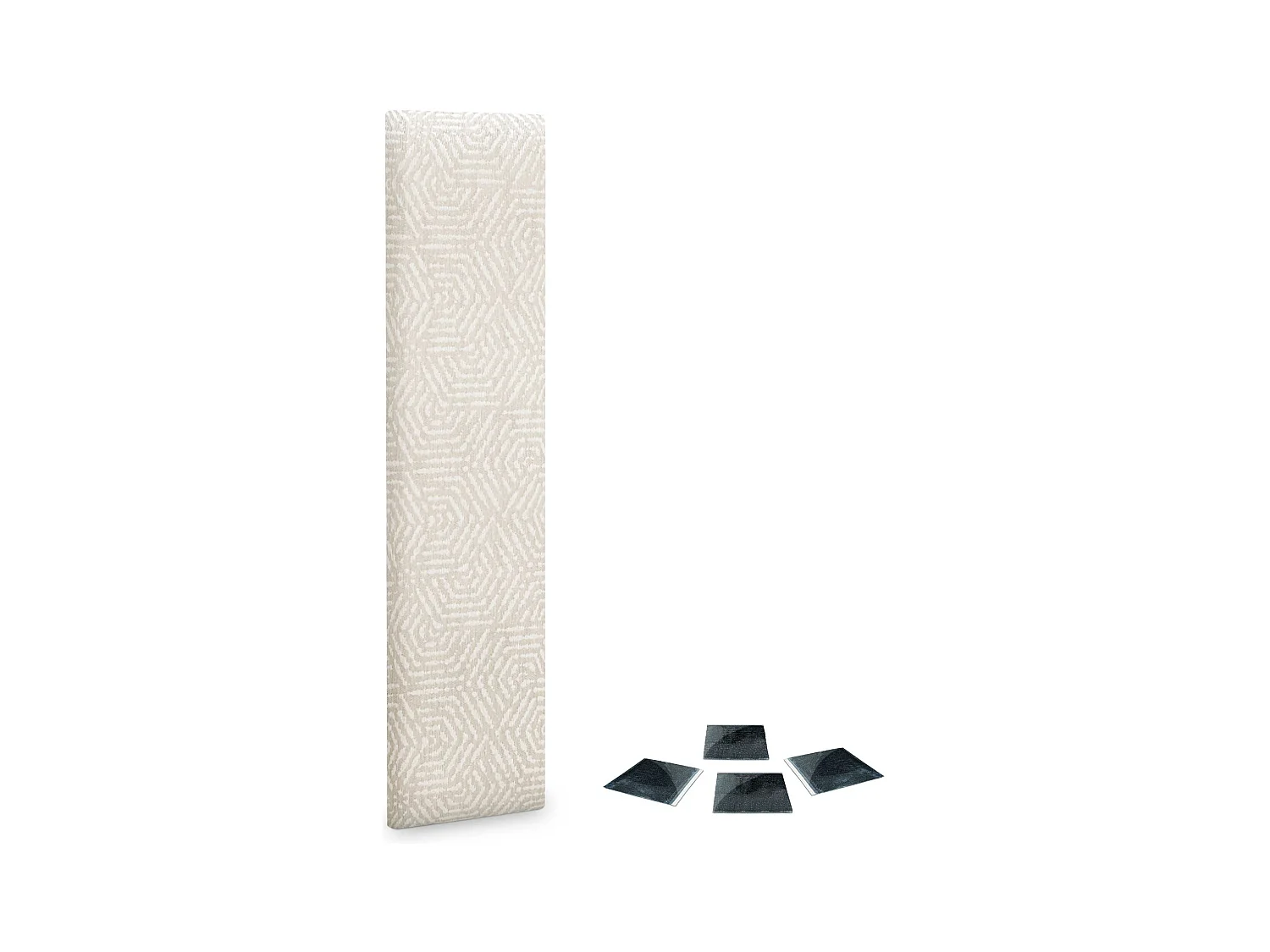 DHOME Set aus 1 luxuriös gepolstertes Paneel aus Stoff, Selbstklebendes Akustik-Wandpaneel, schallabsorbierend, schützend (Ethnic White, 60x30cm, x1)