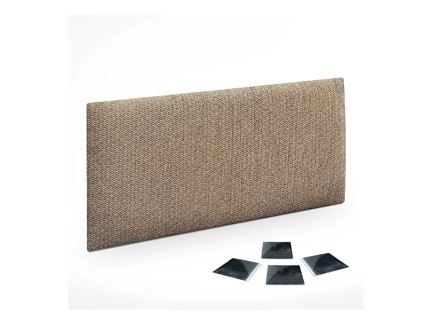 DHOME Ensemble de 1 Panneaux Tapissés en Tissu de Luxe Pack Autoadhésif pour Mur Acoustique Absorbant et Protecteur (Golden Wood, 60x60cm, x1)
