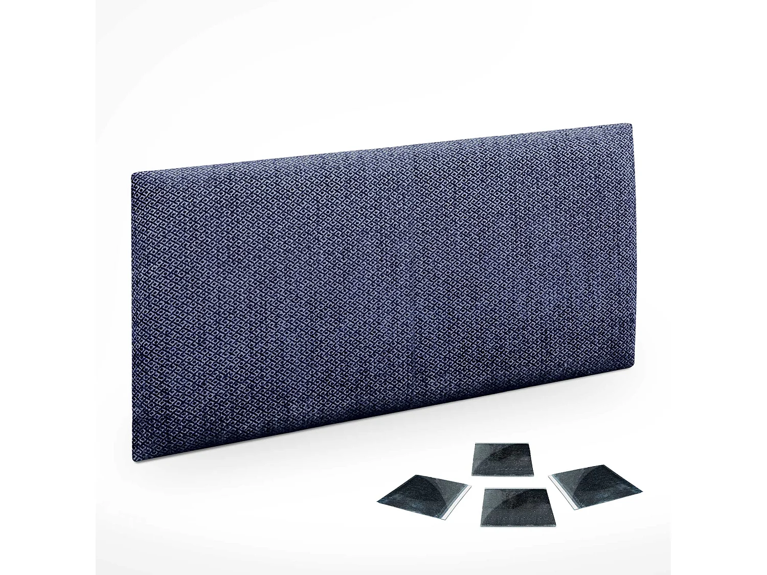 DHOME Ensemble de 1 Panneaux Tapissés en Tissu de Luxe Pack Autoadhésif pour Mur Acoustique Absorbant et Protecteur (Silver Marine, 60x50cm, x1)