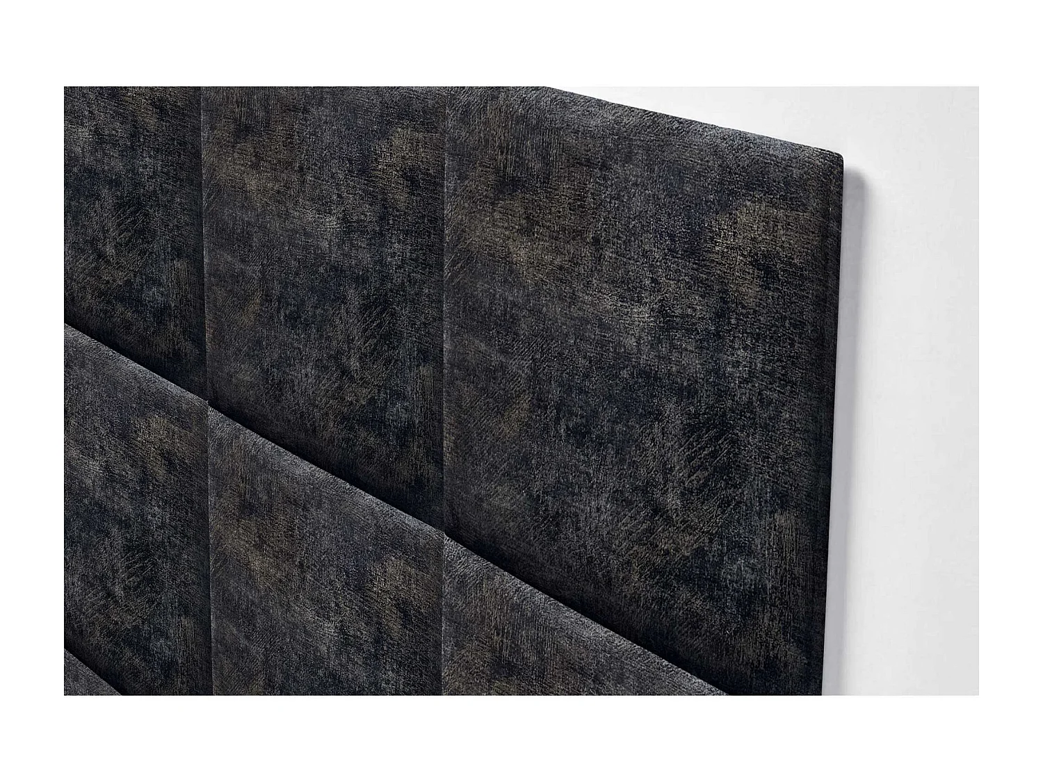 DHOME Gepolstertes Kopfteil aus austauschbaren selbstklebenden Paneelen Luxury Edition Serie Luxusbett Schlafzimmer (Luxurious Black, 105cm)