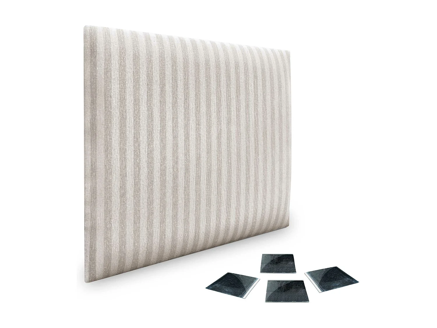 DHOME Ensemble de 1 Panneaux Tapissés en Tissu de Luxe Pack Autoadhésif pour Mur Acoustique Absorbant et Protecteur (Cream, 60x40cm, x1)