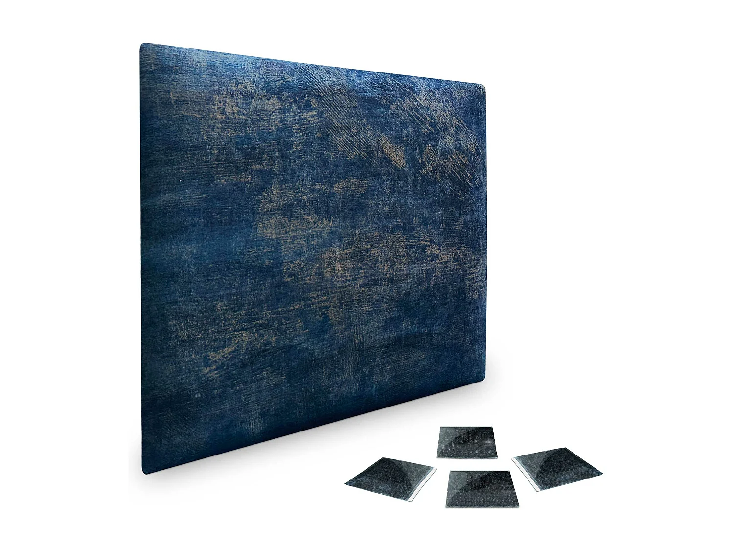 DHOME Ensemble de 1 Panneaux Tapissés en Tissu de Luxe Pack Autoadhésif pour Mur Acoustique Absorbant et Protecteur (Luxurious Blue, 50x30cm, x1)