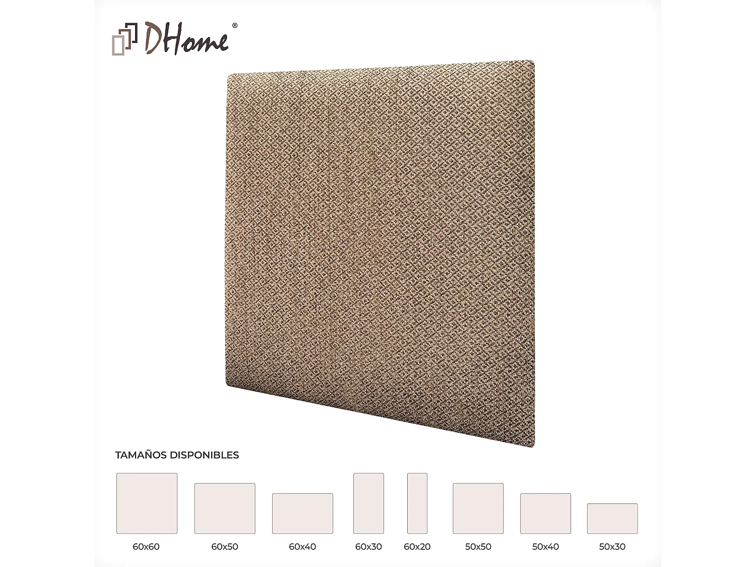 DHOME Panneaux Tapissés Exclusifs Série Luxury Edition Autoadhésifs pour Mur Acoustiques Absorbants Protection Chocs (Golden Wood, 50x50cm)