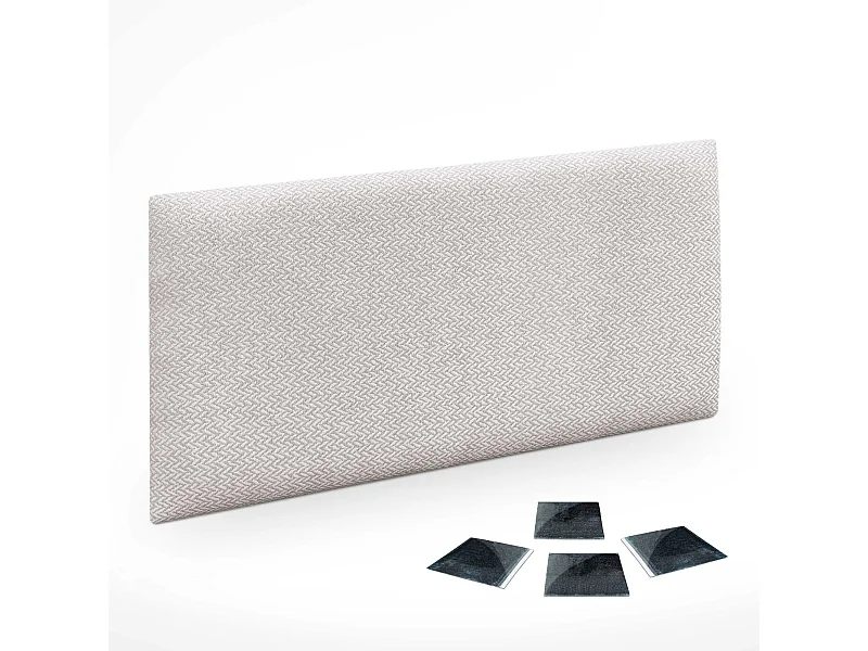 DHOME Ensemble de 1 Panneaux Tapissés en Tissu de Luxe Pack Autoadhésif pour Mur Acoustique Absorbant et Protecteur (Épis beiges, 50x50cm, x1)