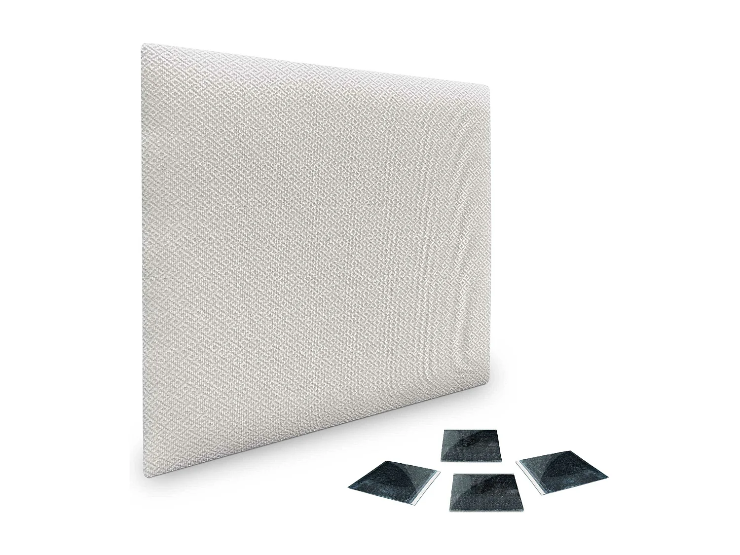 DHOME Ensemble de 1 Panneaux Tapissés en Tissu de Luxe Pack Autoadhésif pour Mur Acoustique Absorbant et Protecteur (Silver Nacar, 50x30cm, x1)