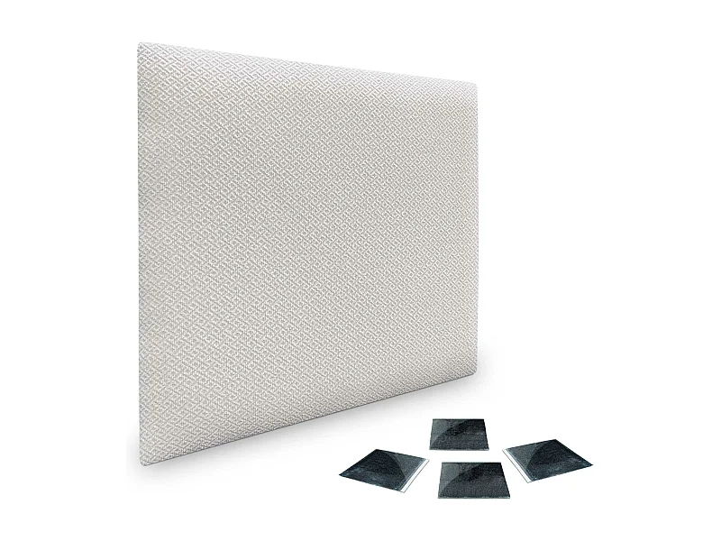 DHOME Ensemble de 1 Panneaux Tapissés en Tissu de Luxe Pack Autoadhésif pour Mur Acoustique Absorbant et Protecteur (Silver Nacar, 50x30cm, x1)