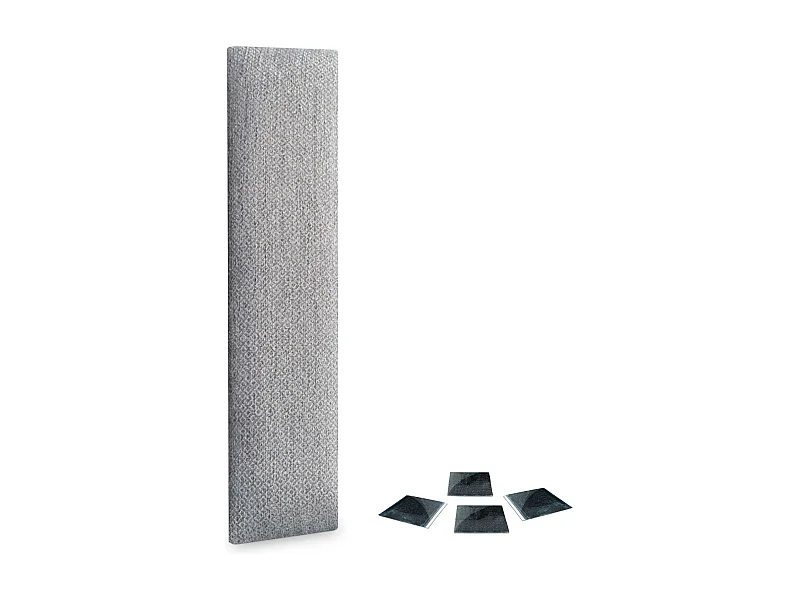 DHOME Ensemble de 1 Panneaux Tapissés en Tissu de Luxe Pack Autoadhésif pour Mur Acoustique Absorbant et Protecteur (Silver Grey, 60x20cm, x1)