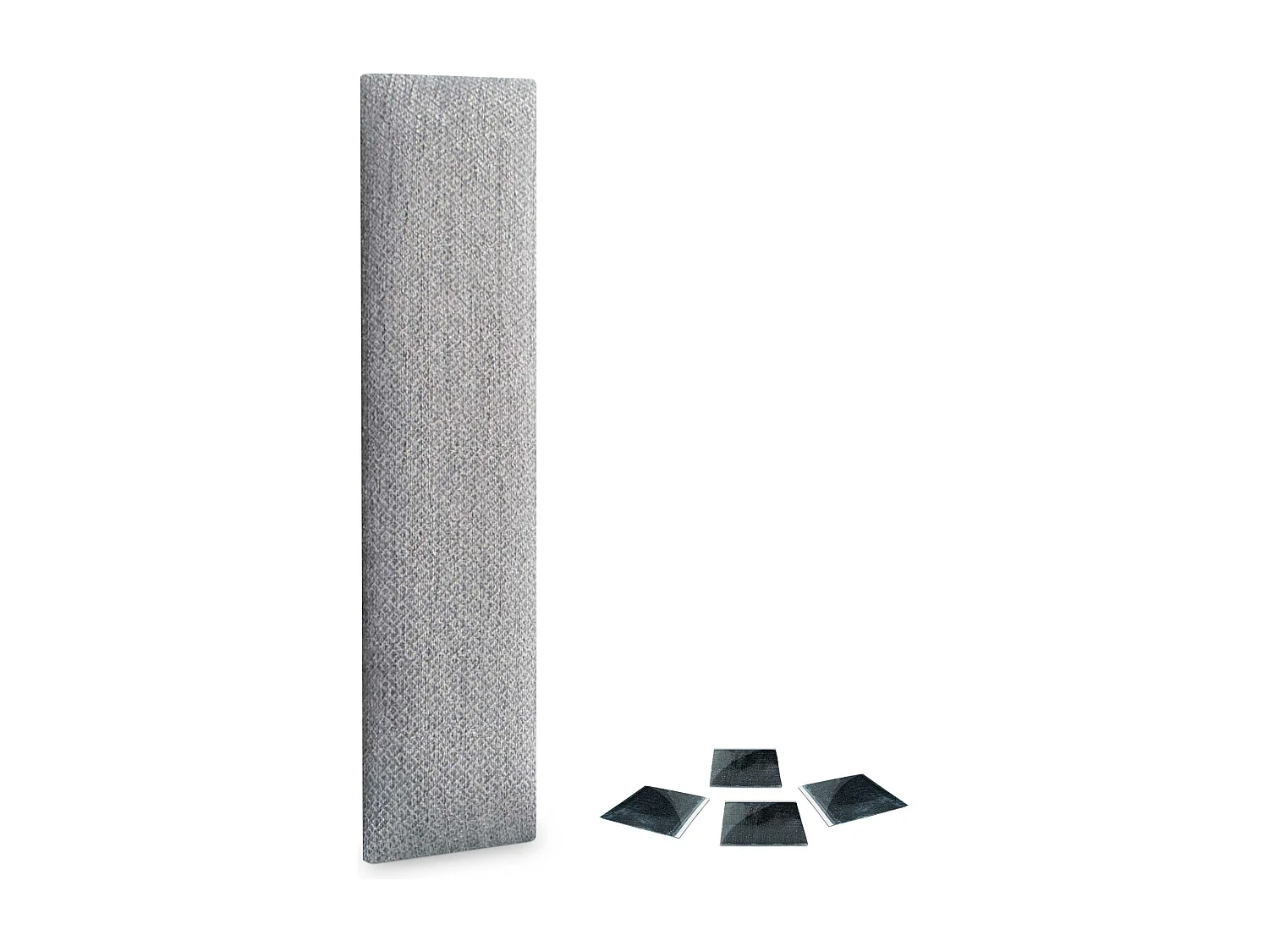 DHOME Ensemble de 1 Panneaux Tapissés en Tissu de Luxe Pack Autoadhésif pour Mur Acoustique Absorbant et Protecteur (Silver Grey, 60x20cm, x1)