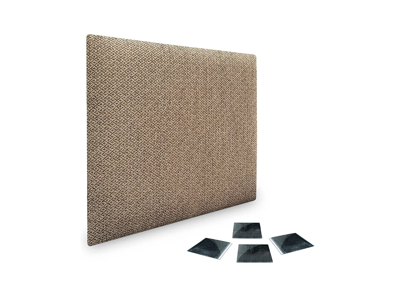 DHOME Ensemble de 1 Panneaux Tapissés en Tissu de Luxe Pack Autoadhésif pour Mur Acoustique Absorbant et Protecteur (Golden Wood, 60x40cm, x1)