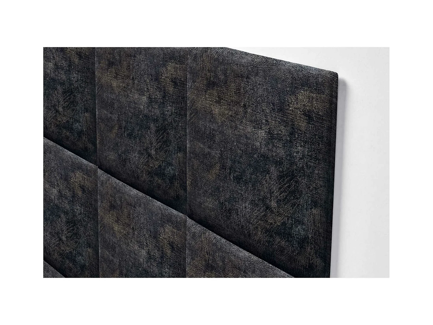 DHOME Tête de Lit Rembourrée Composée de Panneaux Autoadhésifs Interchangeables Série Luxury Edition Lit de Luxe Chambre (Luxurious Black, 140cm)