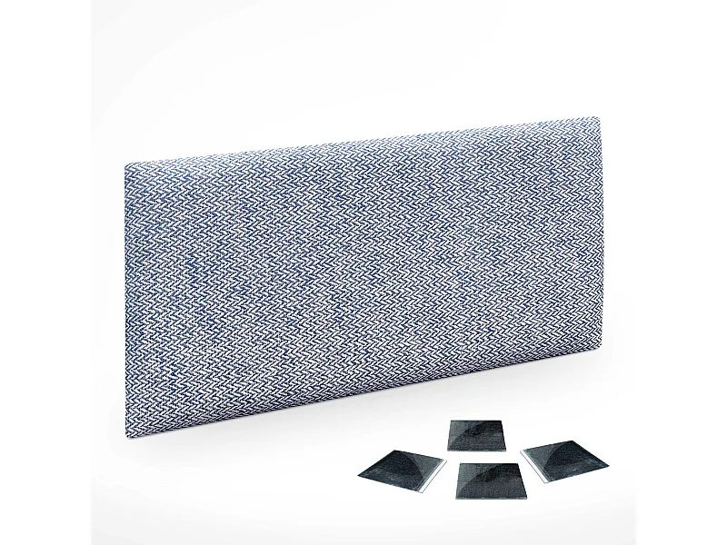 DHOME Set aus 1 luxuriös gepolstertes Paneel aus Stoff, Selbstklebendes Akustik-Wandpaneel, schallabsorbierend, schützend (Ähren Blau, 60x60cm, x1)