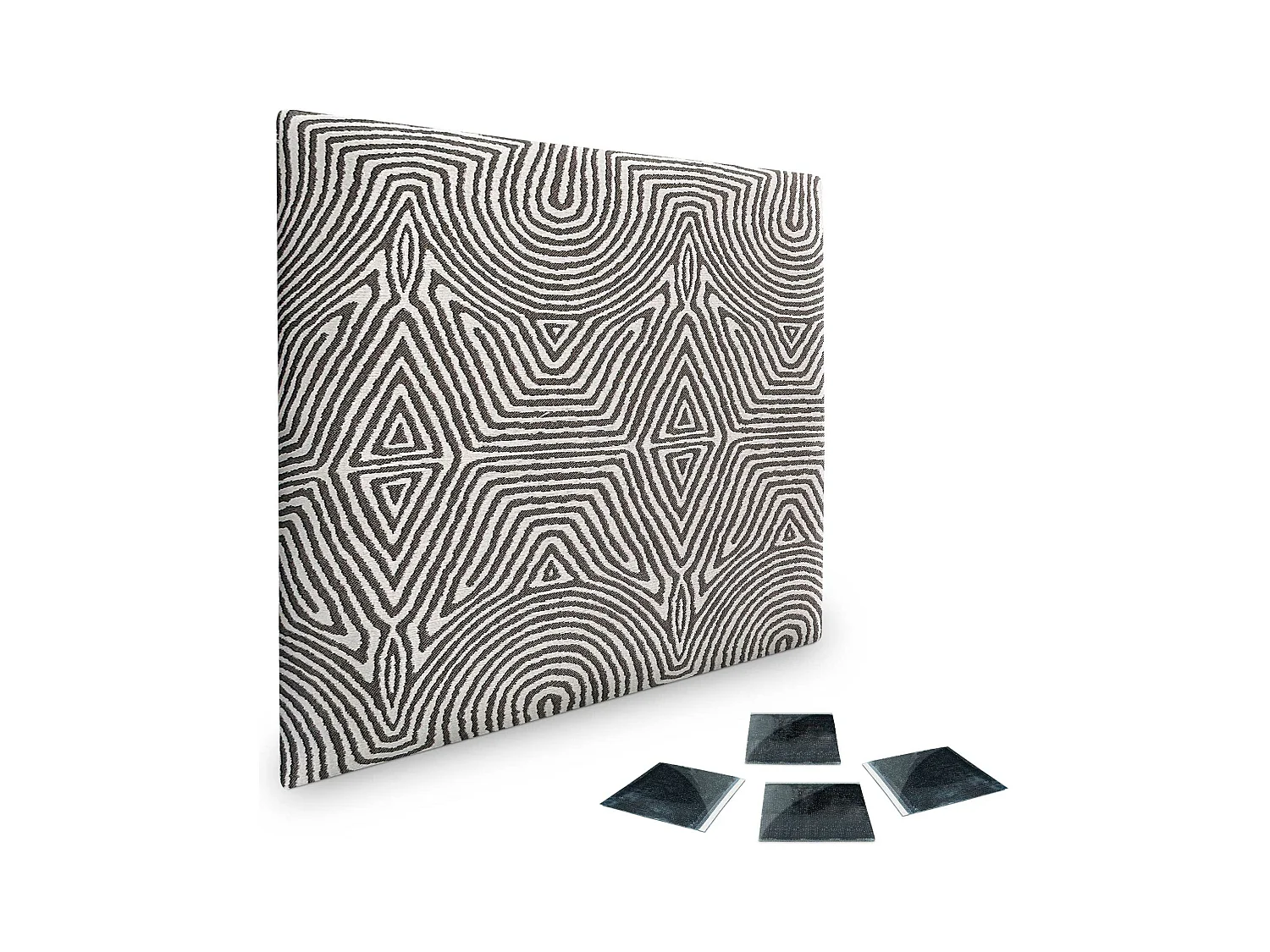DHOME Ensemble de 1 Panneaux Tapissés en Tissu de Luxe Pack Autoadhésif pour Mur Acoustique Absorbant et Protecteur (Tribal, 60x40cm, x1)