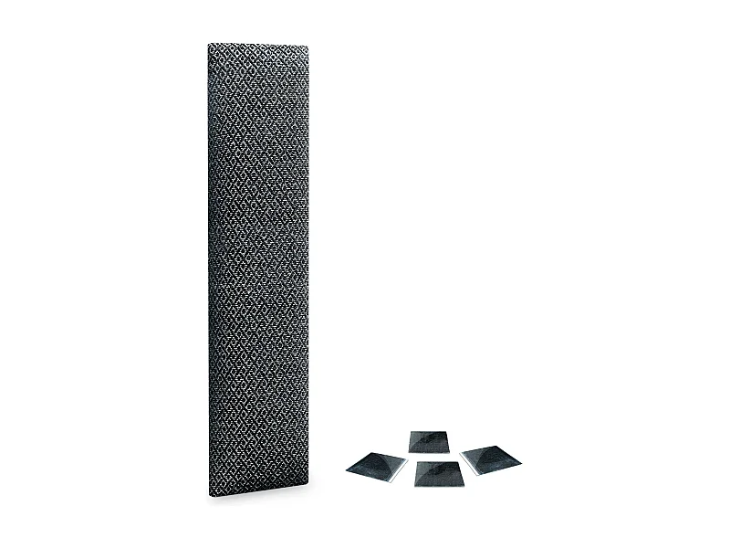 DHOME Ensemble de 1 Panneaux Tapissés en Tissu de Luxe Pack Autoadhésif pour Mur Acoustique Absorbant et Protecteur (Silver Ebony, 60x20cm, x1)