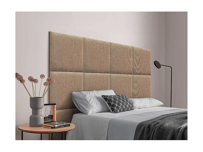 DHOME Tête de Lit Rembourrée Composée de Panneaux Autoadhésifs Interchangeables Série Luxury Edition Lit de Luxe Chambre (Golden Wood, 145cm)