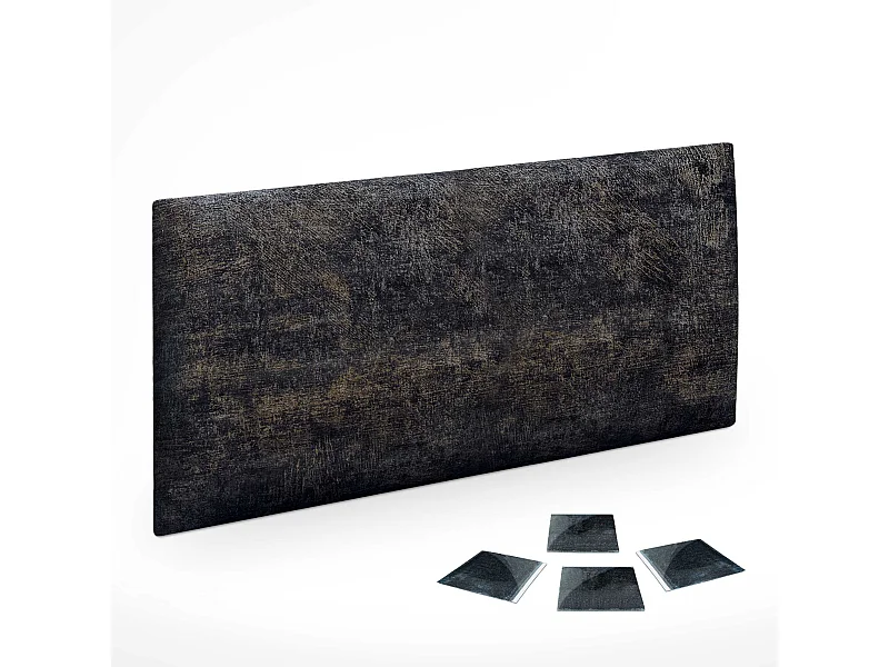 DHOME Ensemble de 1 Panneaux Tapissés en Tissu de Luxe Pack Autoadhésif pour Mur Acoustique Absorbant et Protecteur (Luxurious Black, 50x50cm, x1)
