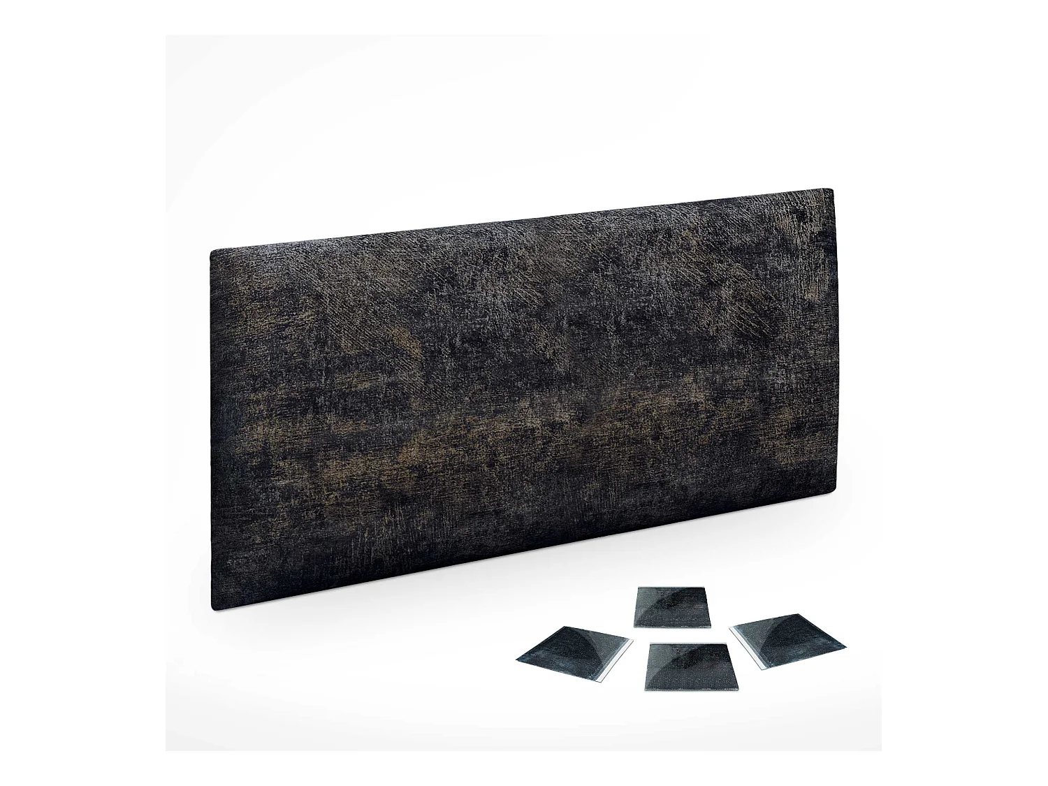 DHOME Ensemble de 1 Panneaux Tapissés en Tissu de Luxe Pack Autoadhésif pour Mur Acoustique Absorbant et Protecteur (Luxurious Black, 50x50cm, x1)