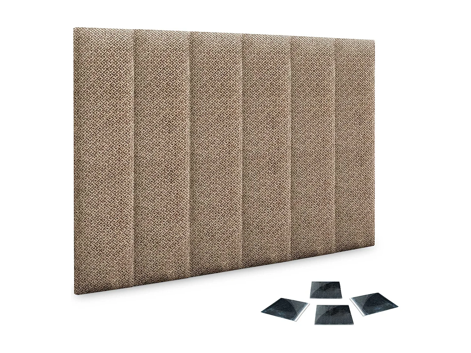 DHOME Ensemble de 6 Panneaux Tapissés en Tissu de Luxe Pack Autoadhésif pour Mur Acoustique Absorbant et Protecteur (Golden Wood, 60x20cm, x6)