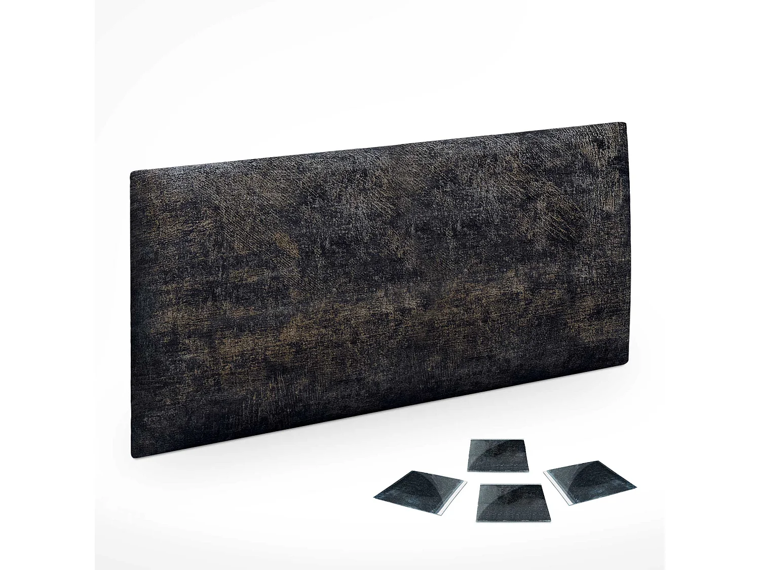 DHOME Ensemble de 1 Panneaux Tapissés en Tissu de Luxe Pack Autoadhésif pour Mur Acoustique Absorbant et Protecteur (Luxurious Black, 50x40cm, x1)