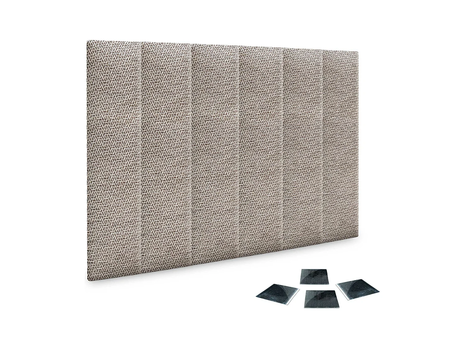 DHOME Juego de 6 Paneles Tapizados de Tela de Lujo Pack Autoadhesivos para Pared Acústicos Absorbentes Protección (Ethnic Brown, 60x30cm, x6)