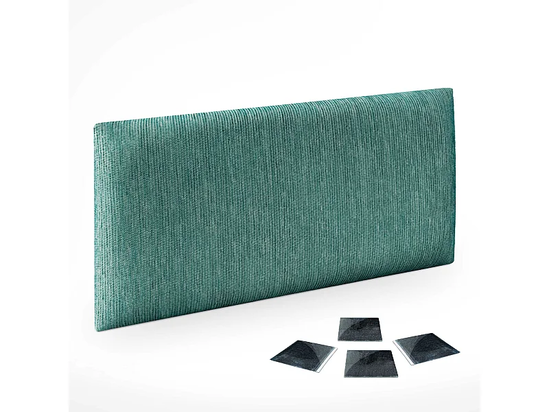 DHOME Ensemble de 1 Panneaux Tapissés en Tissu de Luxe Pack Autoadhésif pour Mur Acoustique Absorbant et Protecteur (Lineal Green, 60x50cm, x1)