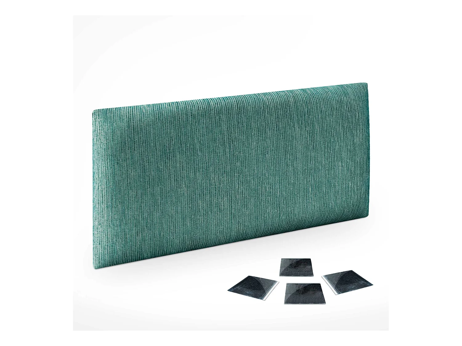 DHOME Set di 1 Pannelli Imbottiti in Tessuto di Lusso Pacchetto Autoadesivo per Pareti Assorbente Acustico e Protettivo (Lineal Green, 60x50cm, x1)