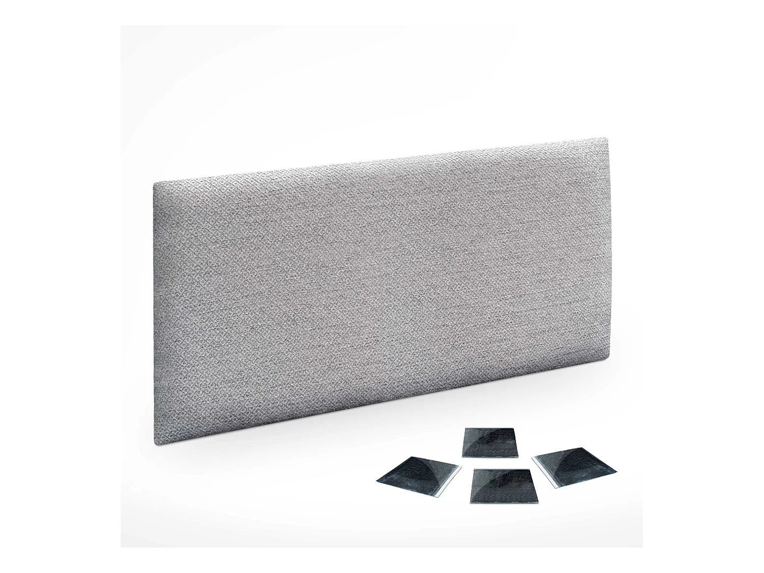 DHOME Set aus 1 luxuriös gepolstertes Paneel aus Stoff, Selbstklebendes Akustik-Wandpaneel, schallabsorbierend, schützend (Silver Grey, 60x50cm, x1)